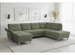 Wohnlandschaft SIT & MORE "Pamela U-Form, B: 292 cm, optional Schlaffunktion & Armteilverstellung", grün (olive), B:292cm H:90cm T:212cm, 95% Polyester 5% Polyamid, Sofas, Wohnlandschaft, mit Federkern