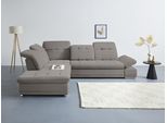 Ecksofa COTTA "Holiday L-Form mit Sitztiefen-, Armteil- und Kopfteilverstellung", grau (elephant), B:310cm H:86cm T:265cm, 100% Polyester, Sofas, Ecksofa, wahlweise mit Schlaffunktion & Bettkasten