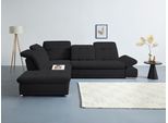 Ecksofa COTTA "Holiday L-Form mit Sitztiefen-, Armteil- und Kopfteilverstellung", schwarz, B:310cm H:86cm T:265cm, 100% Polyester, Sofas, Ecksofa, wahlweise mit Schlaffunktion & Bettkasten