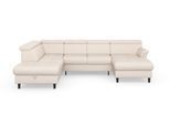 Wohnlandschaft SIT & MORE "Marano U-Form", beige (creme), B:304cm T:216cm, 100% Polyester, Sofas, Wohnlandschaft, inklusive Kopfteilverstellung, optional Schlaffunktion & Bettkasten