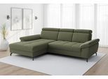 Ecksofa SIT & MORE "Vanity, L-Form, B: 264 cm", grün (olive), B:264cm H:84cm T:181cm, 100% Polyester, Sofas, Ecksofa, Inkl.Sitz-,Kopf-und Armteilverstellung
