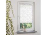 Plissee LIEDECO "Klemmfix-Plissee verspannt, Druck Blätter", weiß (weiß, beige), B:95cm H:130cm, Plissees, Plissee, Bedrucktes Plissee mit Blattmotiv