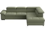 Ecksofa SIT & MORE "Viola L-Form, B: 249 cm, Arm- & Kopfteilverstellung", olive, B:249cm H:73cm T:226cm, 95% Polyester, 5% Polyamid, Sofas, Ecksofa, optional Schlaffunktion, Sofa mit Komfortsitz