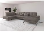 Wohnlandschaft SIT & MORE "Amica, U-Form, inkl. Sitztiefenverstellung und Armteilverstellung", grau (delphine), B:357cm H:90cm T:231cm, Sofas, Wohnlandschaft, wahlweise mit Kopfteilverstellung, Schlaffunktion und Bettkasten