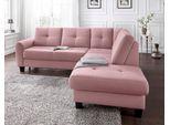 Ecksofa SIT & MORE "Varese L-Form", rosa (altrosa), B:240cm H:91cm T:214cm, Luxus-Microfaser (100% Polyester)IStruktur fein (100% Polyester)IFlachgewebe (95% Polyester, 5% Polyamid), Sofas, Ecksofa, mit Federkern, wahlweise mit Schlaffunktion und Stauraum