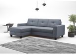Ecksofa OTTO HOME "Varese", blau (graublau), B:239cm H:91cm T:164cm, Sofas, Ecksofa, wahlweise mit Schlaffunktion und Bettkasten