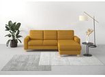 Ecksofa OTTO HOME "Summer L-Form", gelb (mustard), B:249cm H:91cm T:164cm, 100% Polyester, Sofas, Ecksofa, mit Recamiere, mit oder ohne Schlaffunktion und Bettkasten, Cord-Bezug