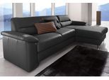 Ecksofa SIT & MORE "Ascara L-Form", schwarz, B:251cm H:85cm T:165cm, NaturLEDER (echtes Rindsleder), Korpus in Kunstleder SOFTLUX;Luxus-Microfaser (100% Polyester);Softlux-Kunstleder;Primabelle-Microfaser (100% Polyester), Sofas, Ecksofa, inklusive Boxspring/Federkern-Polsterung, wahlweise mit Schlaffunktion