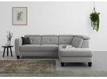 Ecksofa SIT & MORE "Belluci L-Form", grau, B:249cm H:85cm T:195cm, Sofas, Ecksofa, inklusive Federkern, wahlweise mit Schlaffunktion und Bettkasten