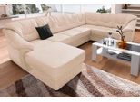 Wohnlandschaft SIT & MORE "Savona U-Form, B: 320 cm", beige (natur), B:320cm H:90cm T:211cm, Luxus-Kunstleder;Primabelle-Microfaser;NaturLederKorpus ist mit passendem Luxus-Kunstleder bezogen. Bitte beachten Sie, dass Lederbezüge mehr Nähte aufweisen als Stoffbezüge;Struktur, Sofas, Wohnlandschaft, optional Schlaffunktion, Federkern