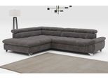 Ecksofa COTTA "Gemini L-Form, B: 312 cm", grau (graphite), B:312cm T:234cm, Sofas, Ecksofa, mit Kopfteilverstellung, optional Schlaffunktion