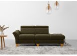 Recamiere OTTO HOME "Lindgren", grün (khaki), B:206cm H:84cm T:93cm, 100% Polyester, Sofas, Recamiere, wahlweise motorische TV-Funktion, Bettkasten und Kopfteilverstellung
