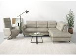 Ecksofa SIT & MORE "Grenoble L-Form mit Federkern", grau (hellgrau), B:247cm H:85cm T:222cm, Sofas, Ecksofa, wahlweise mit Schlaffunktion, Bettkasten, Arm- und Kopfteilverstellung