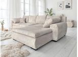 Ecksofa HOME AFFAIRE "Cara Mia L-Form, B: 325 cm - OTTO. Verlässliche Qualität.", beige, B:325cm H:87cm T:183cm, Luxus-Microfaser Vintageoptik (100% Polyester);Microfaser Antiklederoptik (100% Polyester), Sofas, Ecksofa, 4 Zierkissen, optional Schlaffunktion & Bettkasten
