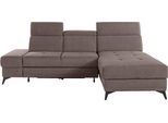 Ecksofa OTTO HOME "Cardiz L-Form", grau (taupe), B:246cm H:83cm T:173cm, Webstoff (100% Polyester);Luxus-Microfaser Paris (90% Polyester/10% Polyamid);Struktur fein (100% Polyester);Samtoptik (100% Polyester), Sofas, Ecksofa, inkl.Kopfteilverstellung und Federkern wahlweise mit Schlaffunktion
