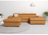 Ecksofa OTTO HOME "Alberto L-Form", gelb (curry), B:286cm H:73cm T:174cm, Luxus-Microfaser Lederoptik (100% Polyester);Luxus-Microfaser ALTARA NUBUCK (100% Polyester);Luxus-Microfaser weich (90% Polyester, 10% Polyamid);Microfaser Antiklederoptik, Sofas, Ecksofa, mit Kopfteilverstellung, wahlweise mit Schlaffunktion