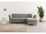 Ecksofa HOME AFFAIRE "Trelleborg L-Form", grau, B:249cm H:86cm T:162cm, 100% Polyester, Sofas, Ecksofa, Federkern-Polsterung, wahlweise mit Schlaffunktion und Bettkasten
