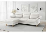 Ecksofa SIT & MORE "Pamela L-Form, Leder, B: 218 und 230 cm", reinweiß, B:230cm H:90cm T:164cm, Sofas, Ecksofa, optional Armteilverstellung, Schlaffunktion & Bettkasten