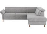 Ecksofa OTTO HOME "Calypso L-Form", grau (hellgrau), B:259cm H:85cm T:227cm, 100% Polyester, Sofas, Ecksofa, mit Relaxfunktion motorisch im Sofa 2,5- Sitzer