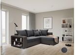 Ecksofa COLLECTION AB "John L-Form, B: 226 cm", grau (anthrazit), B:226cm H:80cm T:160cm, 100%Polyester, Sofas, Ecksofa, Schlaffunktion, Bettkasten, Regalelement & 2 Zierkissen