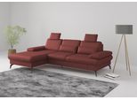 Ecksofa SIT & MORE "Morris L-Form, inkl. Sitztiefenverstellung", rot (merlot), B:275cm H:82cm T:171cm, Sofas, Ecksofa, wahlweise mit Armteilverstellung, Schlaffunktion & Bettkasten
