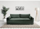 Schlafsofa HOME AFFAIRE "Andrea, B: 218 cm, Liegel. 158x198 cm", grün (flaschengrün), B:218cm T:96cm, 100%Polyester, Sofas, Schlafsofa, Schlaffunktion & Bettkasten, Dauerschlafsofa mit Boxspring