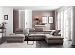 Wohnlandschaft OTTO HOME "Alberto U-Form", grau, B:350cm H:73cm T:228cm, 100% Polyester;Microfaser in Antiklederoptik (100% Polyester);Luxus-Microfaser Vintageoptik (100% Polyester);Luxus-Microfaser weich (90%Polyester 10%Polyamid), Sofas, Wohnlandschaft, mit Kopfteilverstellung, wahlweise mit Schlaffunktion
