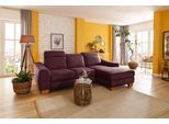 Ecksofa HOME AFFAIRE "Dundee L-Form", rot (bordeaux), B:264cm H:86cm T:170cm, Luxus-Microfaser Florence (100% Polyester);Struktur fein (100% Polyester);Luxus-Microfaser Lederoptik (100% Polyester), Sofas, Ecksofa, wahlweise mit Kopfteilverstellung und zusätzlich mit Schlaffunktion