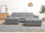 Ecksofa HOME AFFAIRE "Dundee L-Form", grau (steel), B:264cm H:86cm T:170cm, Sofas, Ecksofa, wahlweise mit Kopfteilverstellung und zusätzlich mit Schlaffunktion