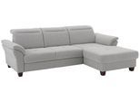 Ecksofa OTTO HOME "Solvei L-Form", silber, B:255cm H:104cm T:185cm, Struktur (100% Polyester);Luxus-Microfaser Lederoptik (100% Polyester);Luxus-Microfaser ALTARA NUBUCK (100% Polyester), Sofas, Ecksofa, mit Recamierenabschluß und Sitztiefenverstellung