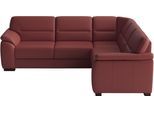 Ecksofa SIT & MORE "Montego Leder, L-Form, B: 255cm", braun (merlot), B:255cm H:88cm T:225cm, Sofas, Ecksofa, wahlweise mit Schlaffunktion und Schubkasten