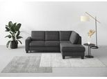 Ecksofa OTTO HOME "Summer L-Form", grau, B:236cm H:91cm T:170cm, 100% Polyester, Sofas, Ecksofa, mit Ottomane, mit oder ohne Schlaffunktion und Bettkasten, Cord-Bezug