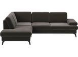 Ecksofa SIT & MORE "Morris L-Form, inkl. Sitztiefenverstellung", grau (fango), B:262cm H:82cm T:212cm, 100% Polyester, Sofas, Ecksofa, wahlweise mit Armteilverstellung, Schlaffunktion & Bettkasten
