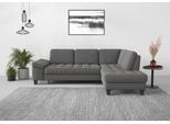 Ecksofa SIT & MORE "Westham L-Form", grau, B:261cm H:88cm T:179cm, 90% Polyester 10%Polyamid, Sofas, Ecksofa, mit Ottomane, mit oder ohne Schlaffunktion, Bettkasten, Verstellung