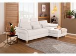 Ecksofa HOME AFFAIRE "Palace L-Form", beige (natur), B:266cm H:89cm T:164cm, Struktur fein (100% Polyester);Struktur (100% Polyester);Luxus-Microfaser Lederoptik (100% Polyester), Sofas, Ecksofa, incl. Sitztiefenverstellung, wahlweise mit Schlaffunktion und Stauraum