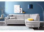 Ecksofa SIT & MORE "Cardoso L-Form", silber, B:250cm H:90cm T:175cm, Luxus-Microfaser (90% Polyester, 10% Polyamid);Flachgewebe (100% Polyester);Struktur (100% Polyester), Sofas, Ecksofa, mit Federkern, wahlweise mit Schlaffunktion und Schubkasten