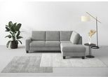 Ecksofa OTTO HOME "Summer L-Form", silber, B:236cm H:91cm T:170cm, 100% Polyester, Sofas, Ecksofa, mit Ottomane, mit oder ohne Schlaffunktion und Bettkasten, Cord-Bezug