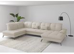 Wohnlandschaft SIT & MORE "Amica, U-Form, inkl. Sitztiefenverstellung und Armteilverstellung", beige (creme), B:357cm H:90cm T:231cm, 95% Polyester, 5% Polyamid, Sofas, Wohnlandschaft, wahlweise mit Kopfteilverstellung, Schlaffunktion und Bettkasten