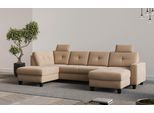 Wohnlandschaft OTTO HOME "Varese", braun (macciato), B:304cm H:91cm T:170cm, 100% Polyester, Sofas, Wohnlandschaft, wahlweise mit Schlaffunktion und Bettkasten