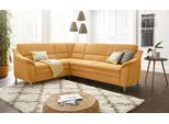Ecksofa SIT & MORE "Cardoso L-Form", gelb (senf), B:249cm H:90cm T:209cm, Flachgewebe (100% Polyester);Struktur (100% Polyester);Luxus-Microfaser (90% Polyester, 10% Polyamid), Sofas, Ecksofa, mit Federkern, wahlweise mit Schlaffunktion und Schubkasten