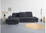 Ecksofa COTTA "Holiday L-Form mit Sitztiefen-, Armteil- und Kopfteilverstellung", schwarz, B:302cm H:86cm T:190cm, 90% Polyester, 10% Polyamid, Sofas, Ecksofa, wahlweise mit Schlaffunktion & Bettkasten