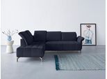 Ecksofa OTTO HOME "Fresh L-Form", blau (navy), B:260cm H:79cm T:220cm, 100% Polyester, Sofas, Ecksofa, Federkern, wahlweise Kopfteilverstellung und motorischer Vorziehsitz
