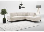 Ecksofa SIT & MORE "Morris Jubi L-Form, B: 238 cm", beige (creme), B:238cm H:83cm T:202cm, 100% Polyester, Sofas, Ecksofa, mit Armteilfunktion & 1 Zierkissen, optional Schlaffunktion