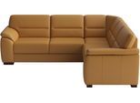 Ecksofa SIT & MORE "Montego Leder, L-Form, B: 255cm", braun (curry), B:255cm H:88cm T:225cm, Sofas, Ecksofa, wahlweise mit Schlaffunktion und Schubkasten