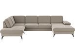 Wohnlandschaft SIT & MORE "Morris Jubi", beige (nature), B:335cm H:82cm T:212cm, 95% Polyester 5% Polyamid, Sofas, Wohnlandschaft, wahlweise mit Armteilverstellung, Schlaffunktion & Bettkasten