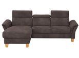 Ecksofa OTTO HOME "Conville L-Form", braun (mocca), B:256cm H:84cm T:167cm, 100% Polyester, Sofas, Ecksofa, Federkern, wahlweise mit Schlaffunktion und Bettkasten bzw. Stauraum
