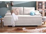 Schlafsofa OTTO HOME "Berlin, B: 202 cm, Liegel. 158x200 cm", beige, B:202cm H:99cm T:98cm, Samtoptik (100% Polyester), Sofas, Schlafsofa, Schlaffunktion, Bettkasten & 2 Zierkissen, Dauerschlafsofa Boxspring