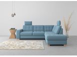 Ecksofa SIT & MORE "Quincy L-Form", blau (hellblau), B:249cm H:82cm T:213cm, Sofas, Ecksofa, wahlweise mit Schlaffunktion und Bettkasten