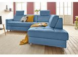 Ecksofa SIT & MORE "Pablo L-Form", blau (hellblau), B:233cm H:80cm T:196cm, Luxus-Microfaser ALTARA NUBUCK (100% Polyester) / Struktur fein (100% Polyester);Luxus-Microfaser ALTARA NUBUCK (100% Polyester) / Struktur (90% Polyester, 10% Polyamid), Sofas, Ecksofa, wahlweise mit Schlaffunktion und Bettkasten