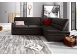 Ecksofa SIT & MORE "Pisa L-Form", schwarz, B:245cm H:89cm T:161cm, NaturLEDER (echtes Rindsleder), Korpus in Kunstleder SOFTLUX;Luxus-Microfaser (90% Polyester, 10% Polyamid);Struktur (100% Polyester);Luxus-Microfaser ALTARA NUBUCK (100% Polyester), Sofas, Ecksofa, mit Federkern, wahlweise mit Schlaffunktion